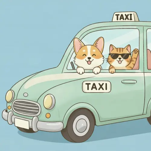 Fetch Pet Taxi Dubai vehicle with happy dog and cat passengers