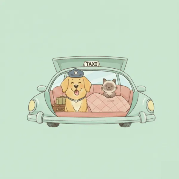 Happy pets riding in Fetch Pet Taxi Dubai - Dog and Cat Transportation